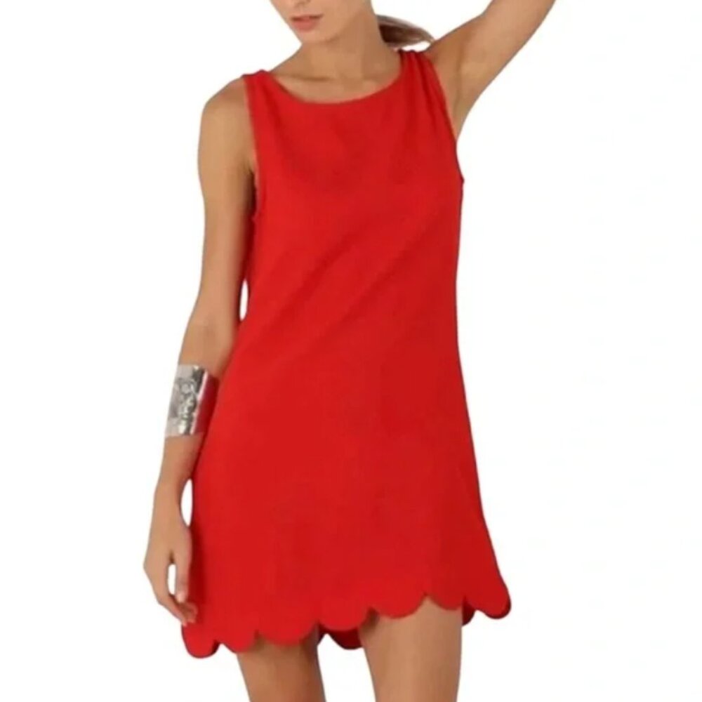 NWT Kate Spade x Target Red Dress Sleeveless Scalloped Hem Mini Dress Size M